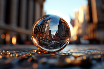 City Reflections in Crystal Ball