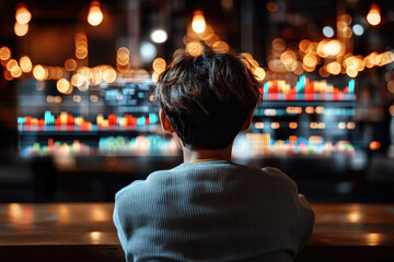 Trader Analyzing Stock Market Data on Multiple Screens