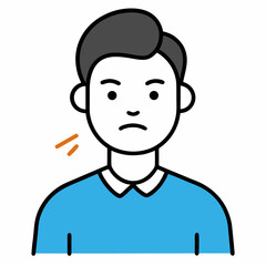 Angry man line art design 