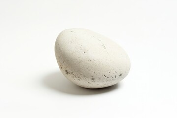 Smooth Grey Stone Isolated on White Background Studio Shot
