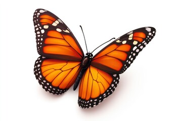 Obraz premium Monarch Butterfly Wing Details Isolated on White Background for Print