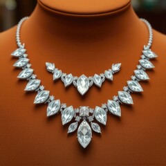 Diamond necklace on mannequin