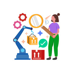 Quality Assurance Automation Process Vector Illustration