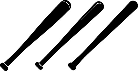 Baseball bat icon vector art, Vector of sport bats black icon silhouette design