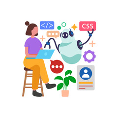 Programming Assistance Algorithms Vector Illustration