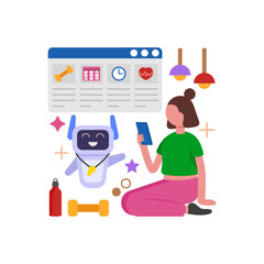 Intelligent Workout Guidance System Vector Illustration