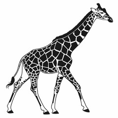 giraffe sihouette black vector