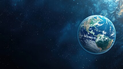 Stylized earth banner minimalist design with surreal elements