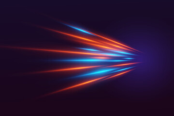 Obraz premium Neon speed light effect. Glitter and light effect. Laser beams, horizontal rays. Vector.