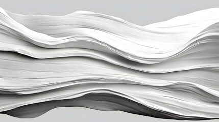 Obraz premium Abstract White Wave Layers: Fluid 3D Swirls and Curves