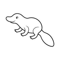 Unique Platypus Line Art Vector for Graphic Design


