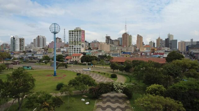 Vista a&eacute;rea do Centro de Ponta grossa no Parque Ambiental