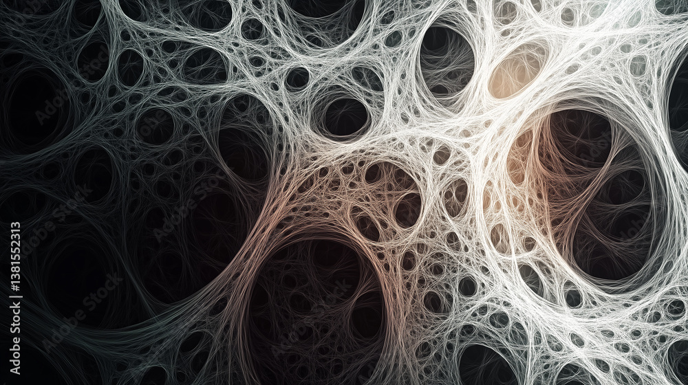 Poster organic network weaving intricate connections in abstract space