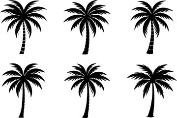 Fototapeta premium Palm tree solid icon vector art, Vector of beach tree icon silhouette design