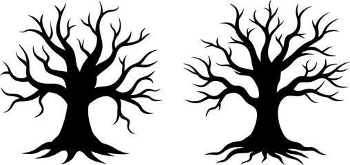 Obraz premium Dead tree solid icon vector art, Vector of tree icon silhouette design