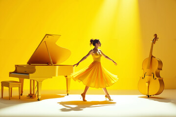 Golden Melodies: Dance of Music and Movement