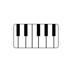 Fototapeta premium Piano keys icon. Musical keyboard symbol. Black and white contrast. Classic instrument graphic.