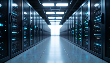 Data center operations modern facility digital infrastructure high-tech environment perspective