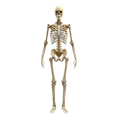Full Human Skeleton Front View. clipart isolated on transparent background