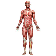 Full Human Musculature Front View. clipart isolated on transparent background
