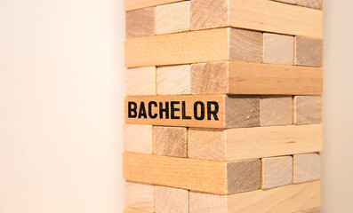 Bachelor - word from wooden blocks with letters, Bachelor