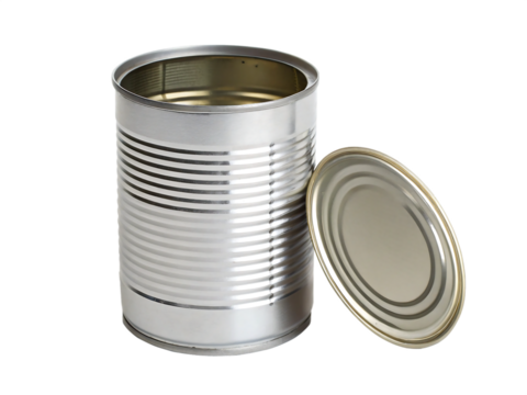 Open tin can isolated on transparent background - Powered by Adobe