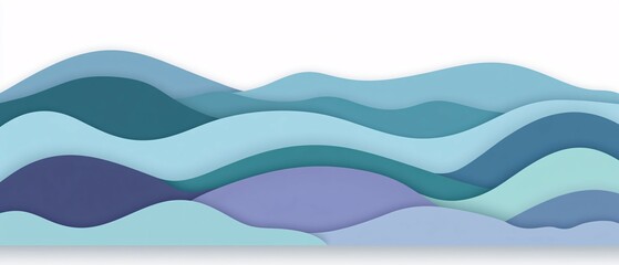 Abstract wavy mountain range illustration in shades of blue and purple.