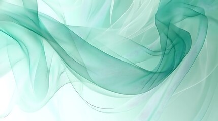 Abstract flowing translucent teal shapes creating an ethereal atmosphere gracefully