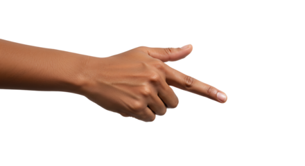 Hand Pointing Gesture on White Background for Presentation and Design