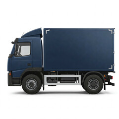 Blue Delivery Truck Side View Stock Image