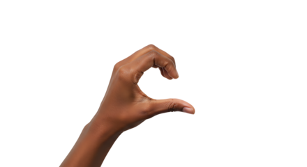 Hand Shaping Half Heart Gesture on White Background for Love Concepts