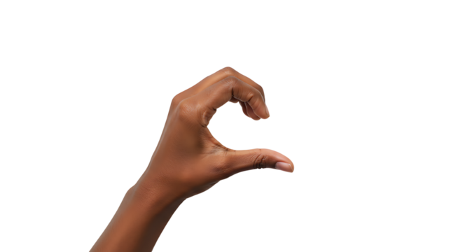 Hand Shaping Half Heart Gesture on White Background for Love Concepts