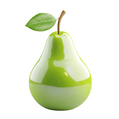 Fresh green pear. Transparent background png.