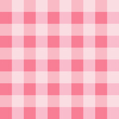 Pink gingham seamless pattern. Checkered texture for napkin, blanket and throw. Textile square geometric background.