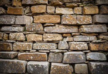 Fototapeta premium A stone wall with ivy growing on it.