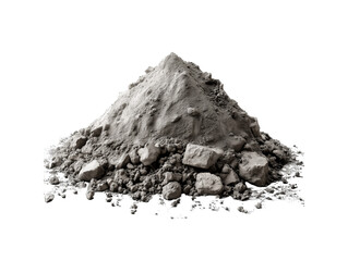 Gray Cement Powder – Lumpy Texture, Industrial Style (Transparent Background)