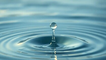 Clear Water drop with circular waves