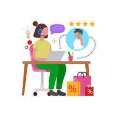 24/7 Live Customer Support Vector Illustration