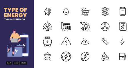 energy thin outline icon vector design good for web and mobile app © taufiq