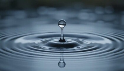 Clear Water drop with circular waves