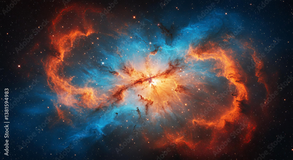 Wall mural illustrate star explode empty cosmos showcases both immense complexity and simplicity, with its gala