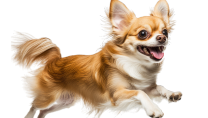 a lively chihuahua leaps joyfully showcasing its playful spirit