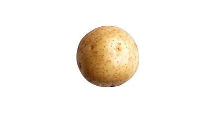 Fototapeta premium a single unpeeled potato is displayed against a plain white back