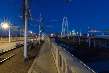 Naklejka premium View of Downtown Dallas from the Ronald Kirk Bridge