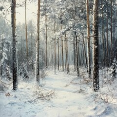 Naklejka premium Snowy trees.