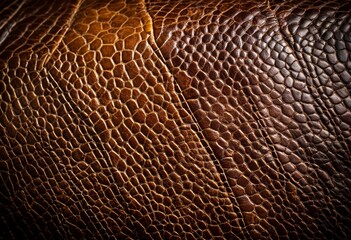 A close up of a brown leather texture.