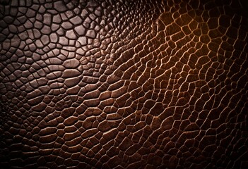 A close up of a brown crocodile skin briefcase.
