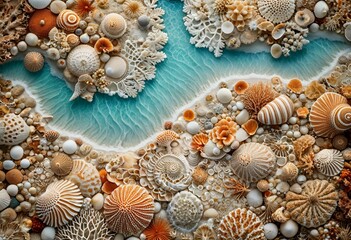 Obraz premium A bunch of white and orange corals on a white background.