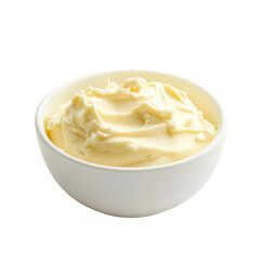 fresh cheese spread in a small white dish

