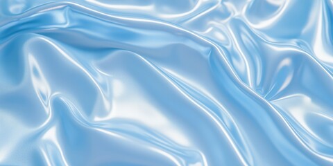 Obraz premium Smooth satin fabric with a light blue hue draping elegantly across a surface
